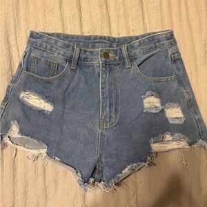 Denim Distressed Women Shorts